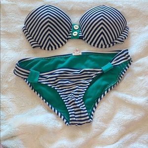 Xhilaration Striped Bikini Bottoms S Top M